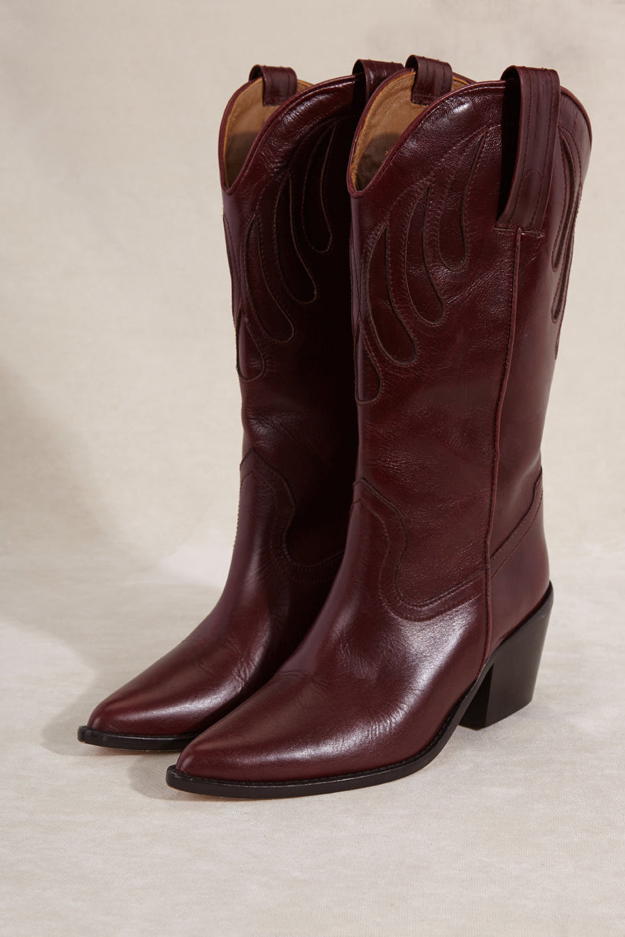 Paire de bottes western MICUIR Mestizo bordeaux – vue de trois quarts