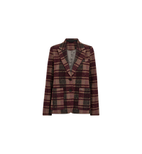 Blazer oversize à carreaux MOS MOSH Port Royale – vue de face à plat, col cranté et doublure
