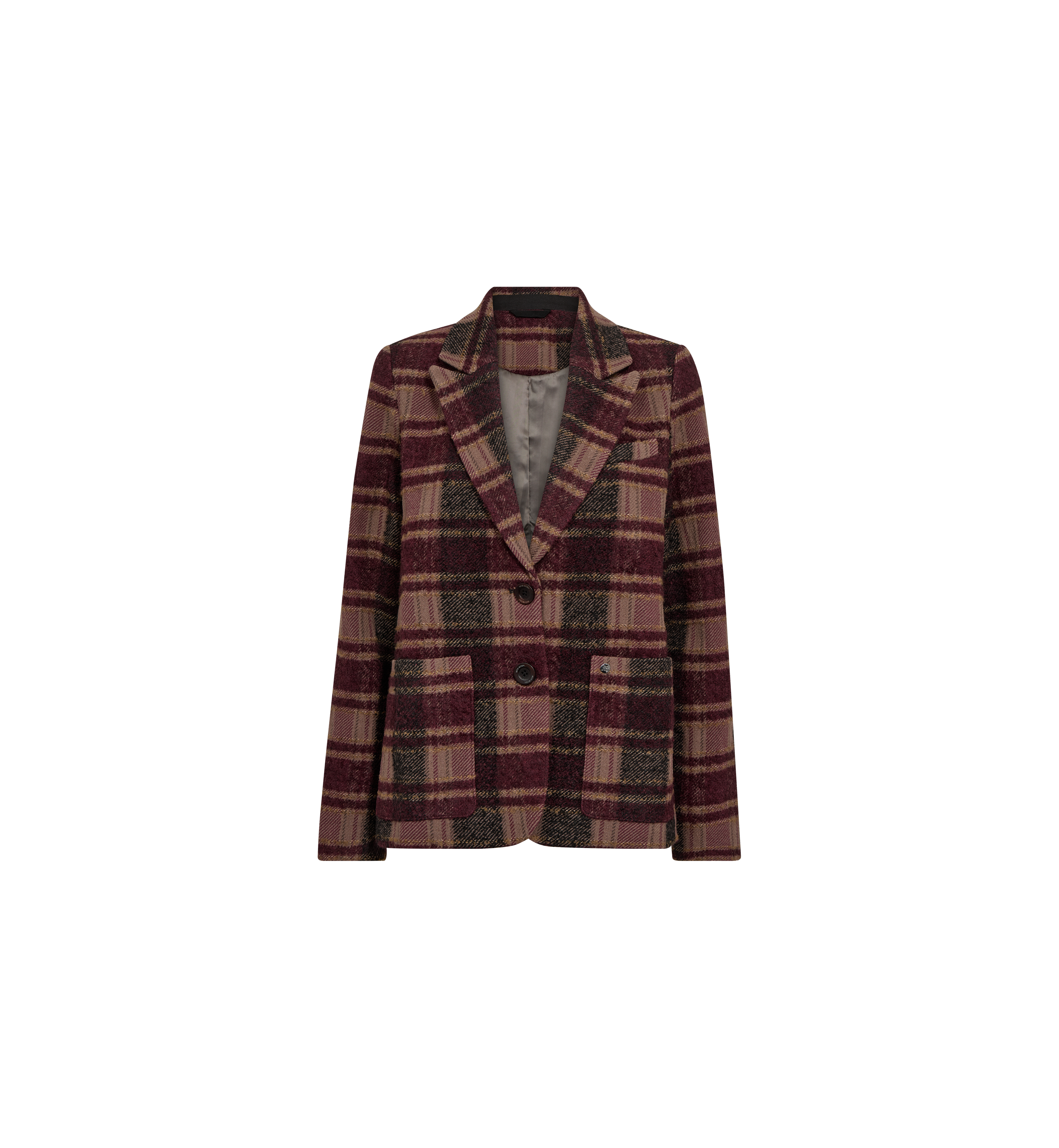 Blazer oversize à carreaux MOS MOSH Port Royale – vue de face à plat, col cranté et doublure
