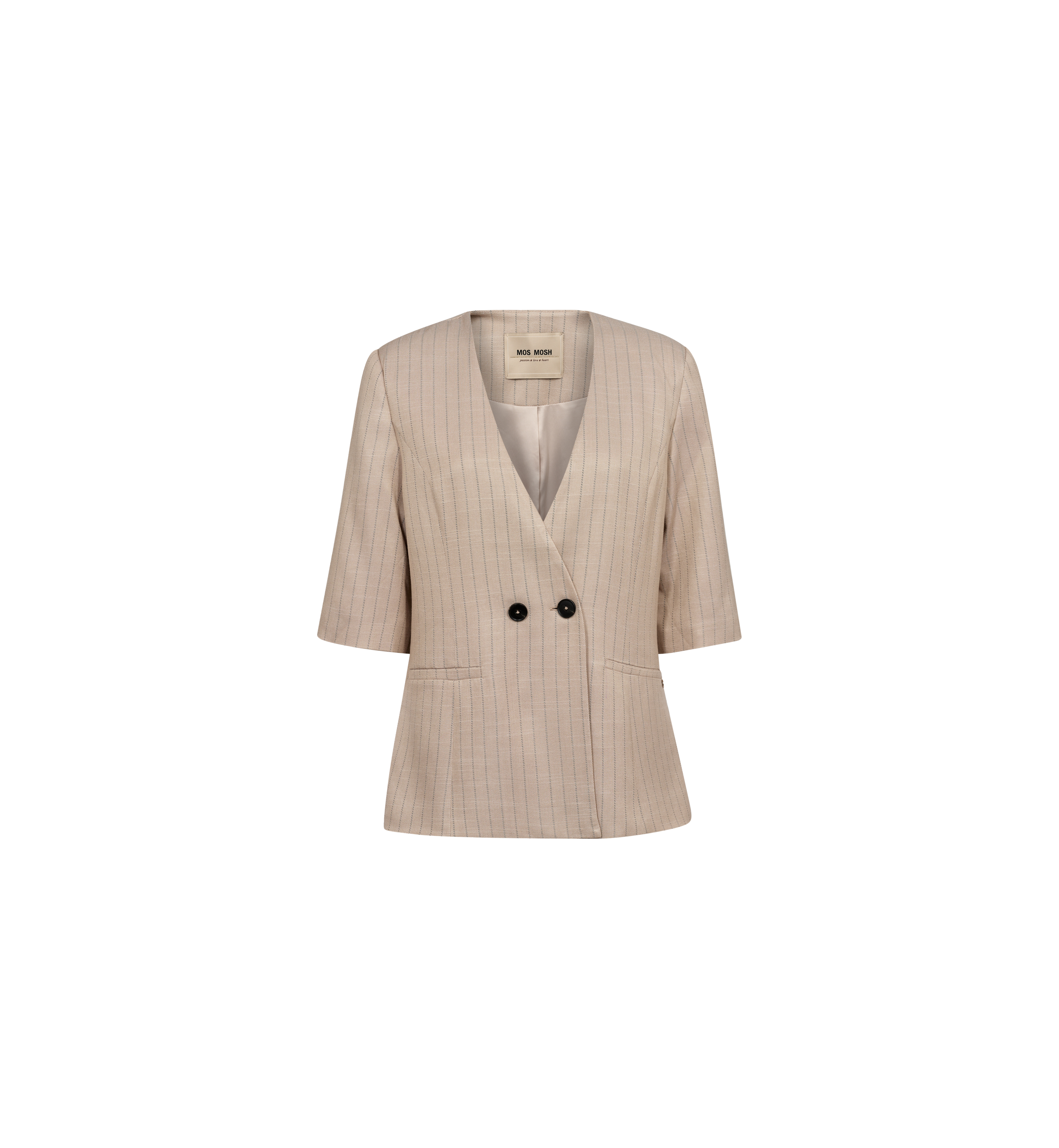 Blazer Carli Inah MOS MOSH Sesame – vue de face, double boutonnage