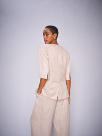 Blazer Carli Inah MOS MOSH Sesame porté en total look clair – lifestyle