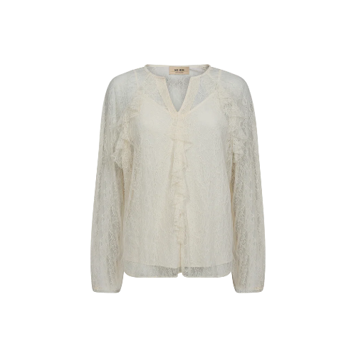Blouse Eika en dentelle MOS MOSH Écru – vue de face