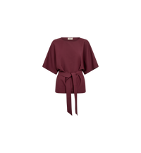 Blouse Rikala Miley MOS MOSH Port Royale à col rond – vue de face à plat
