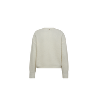Cardigan col V Thora en maille d'alpaga et laine MOS MOSH Écru – vue de dos