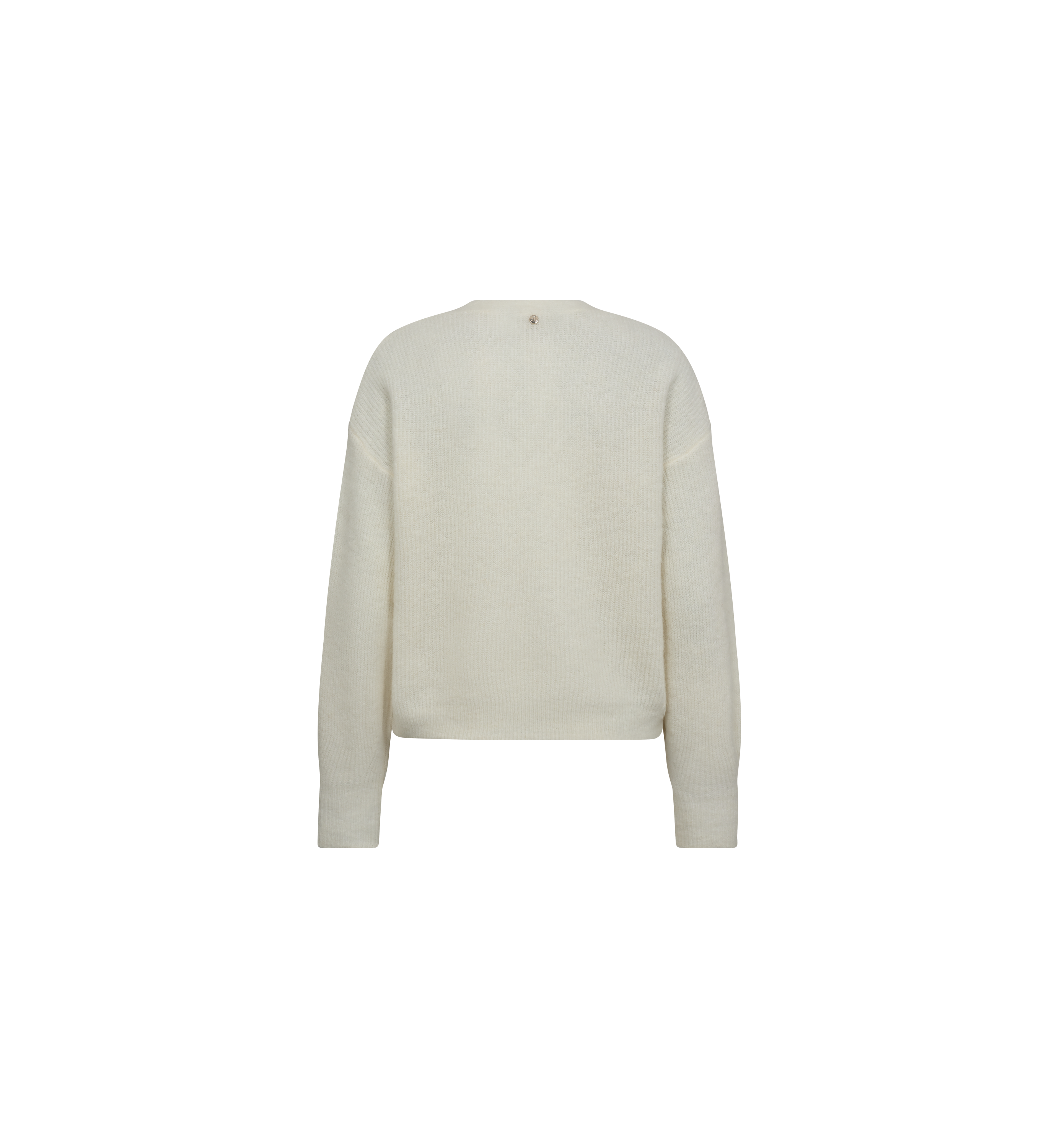 Cardigan col V Thora en maille d'alpaga et laine MOS MOSH Écru – vue de dos