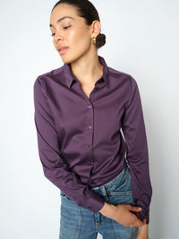 Chemise ajustée en jersey MOS MOSH Sweet Grape – buste, manches longues et poignets boutonés