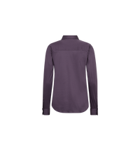 Chemise ajustée en jersey MOS MOSH Sweet Grape – vue de dos à plat, empiècement et base arrondie