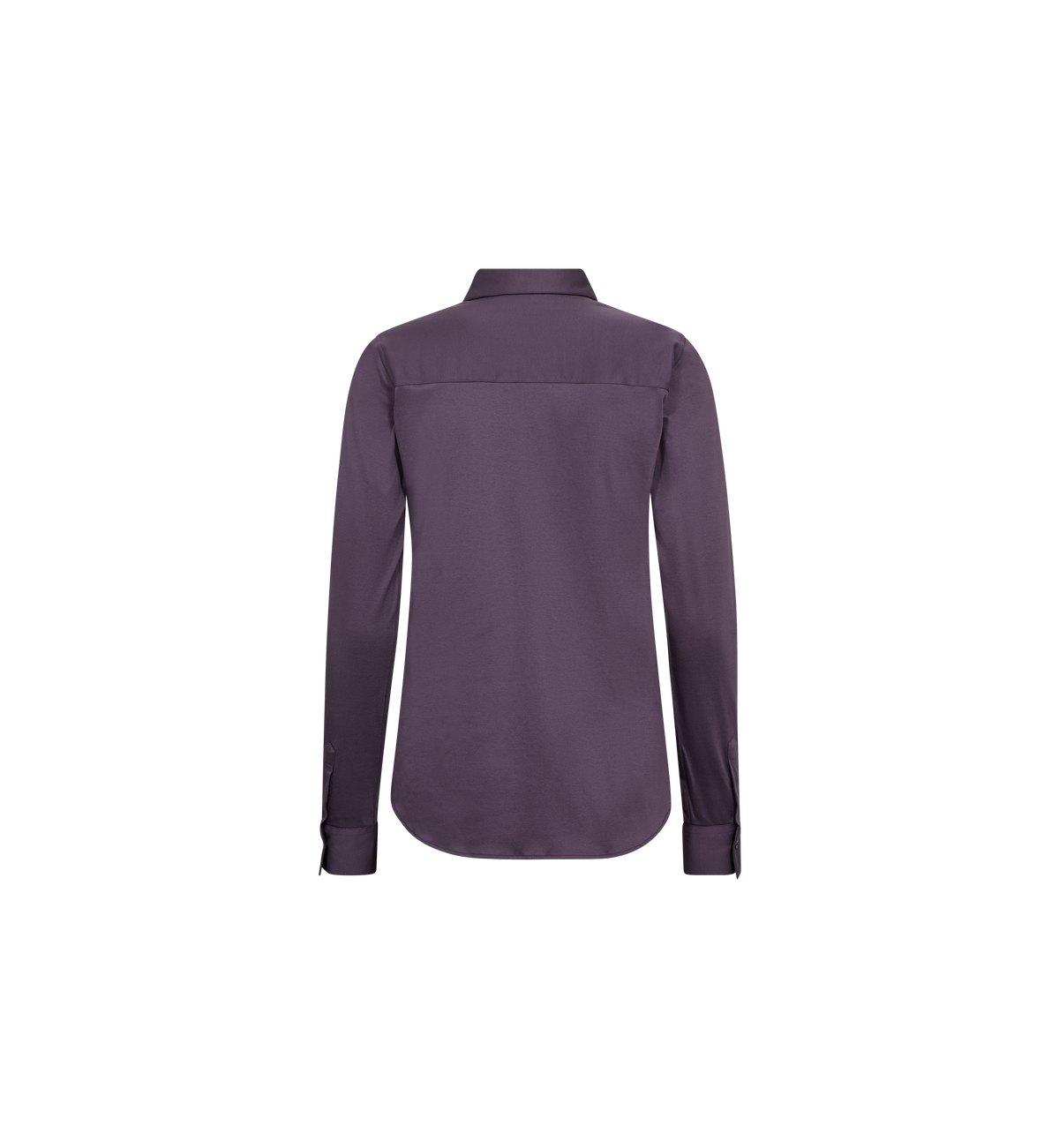 Chemise ajustée en jersey MOS MOSH Sweet Grape – vue de dos à plat, empiècement et base arrondie