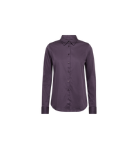 Chemise ajustée en jersey MOS MOSH Sweet Grape – vue de face à plat, col classique et boutonnage