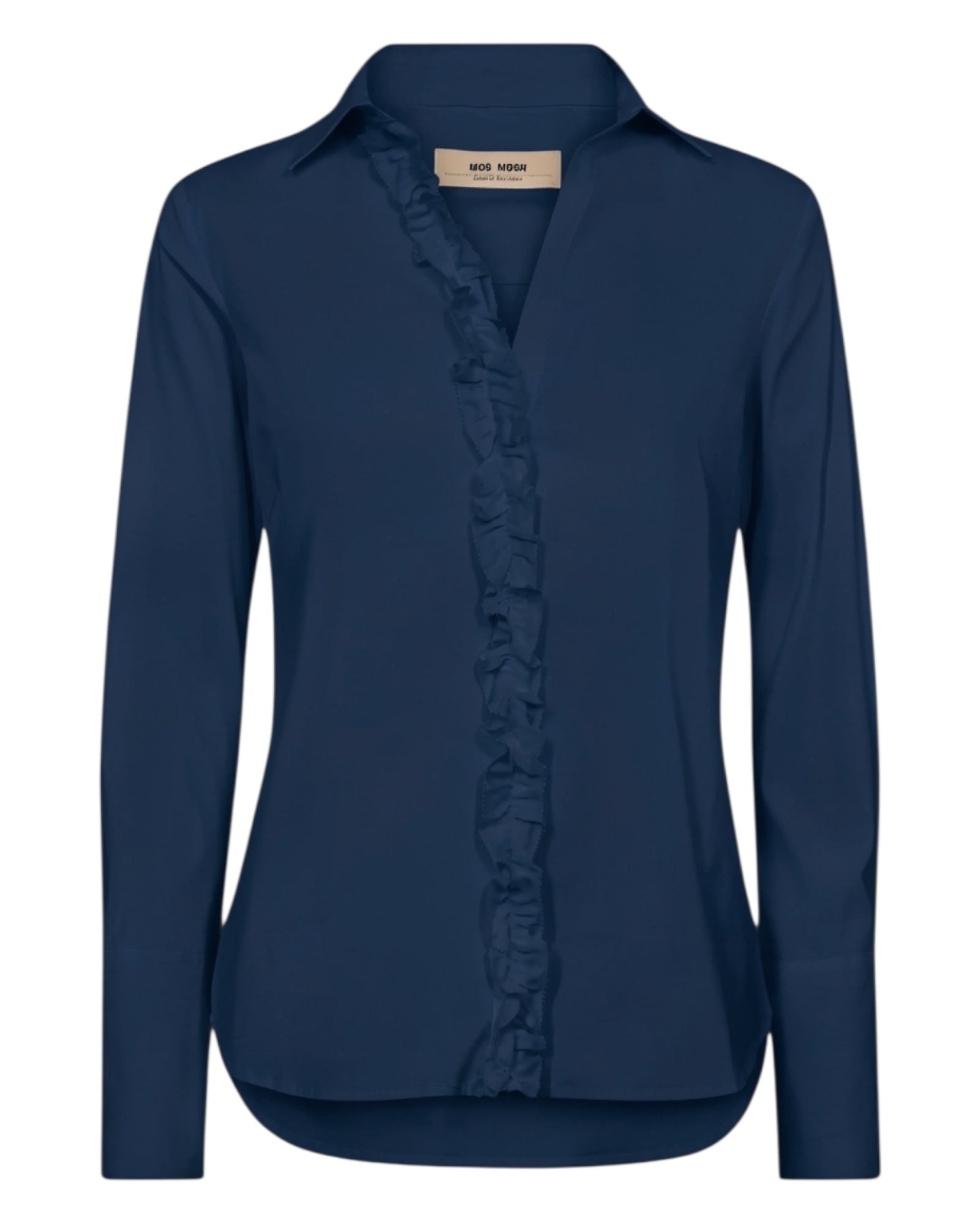 Chemise Sybel en satin MOS MOSH Marine – vue de face