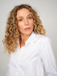 Chemise ajustée Tilda MOS MOSH Blanc – détail du col et de la patte de boutonnage