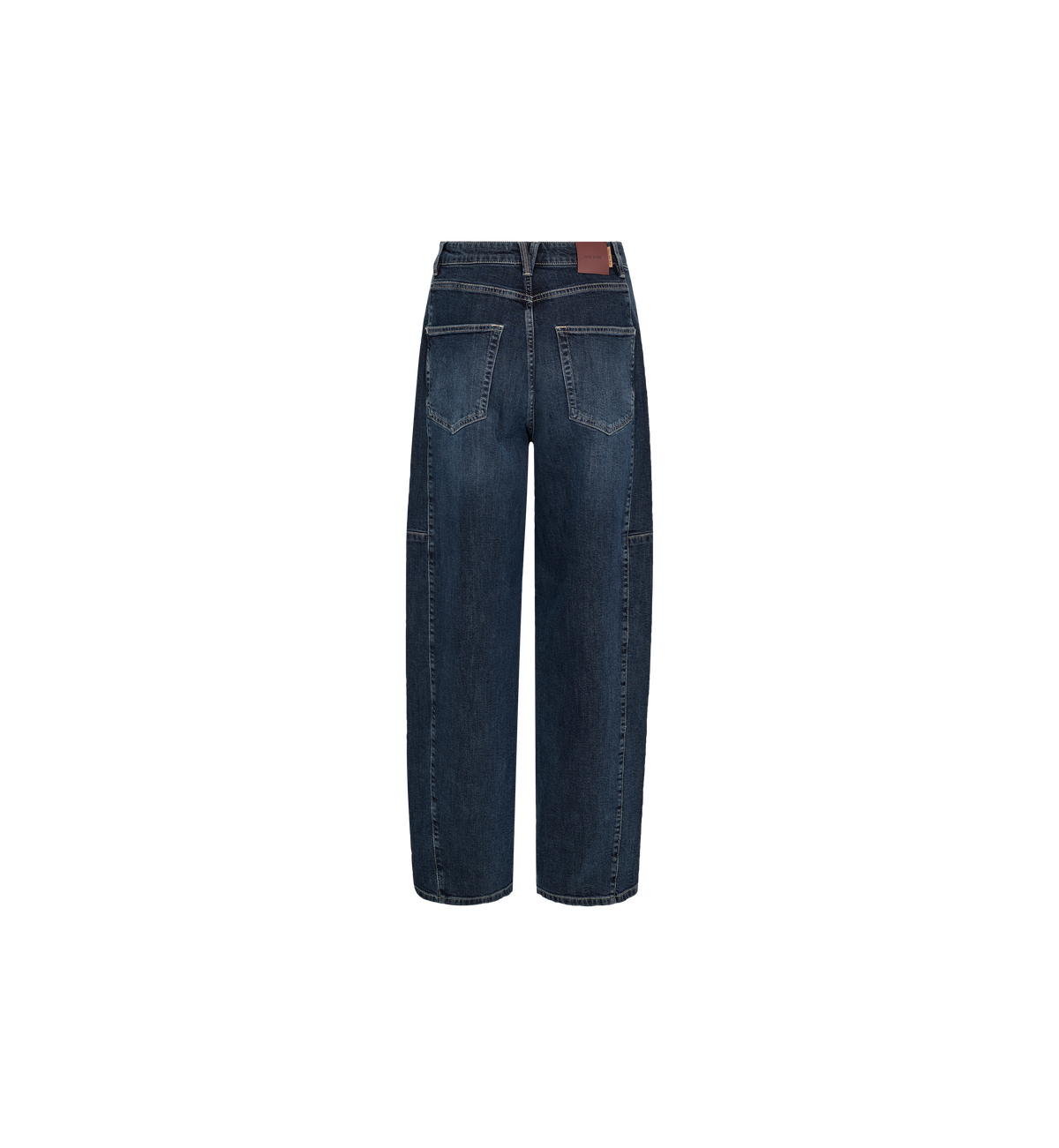 Jean jambe tonneau MOS MOSH Dark Blue – vue de dos à plat, finition cinq poches