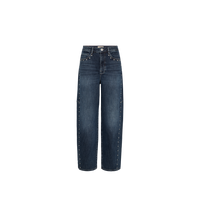 Jean jambe tonneau MOS MOSH Dark Blue – vue de face à plat, clous sur la couture latérale