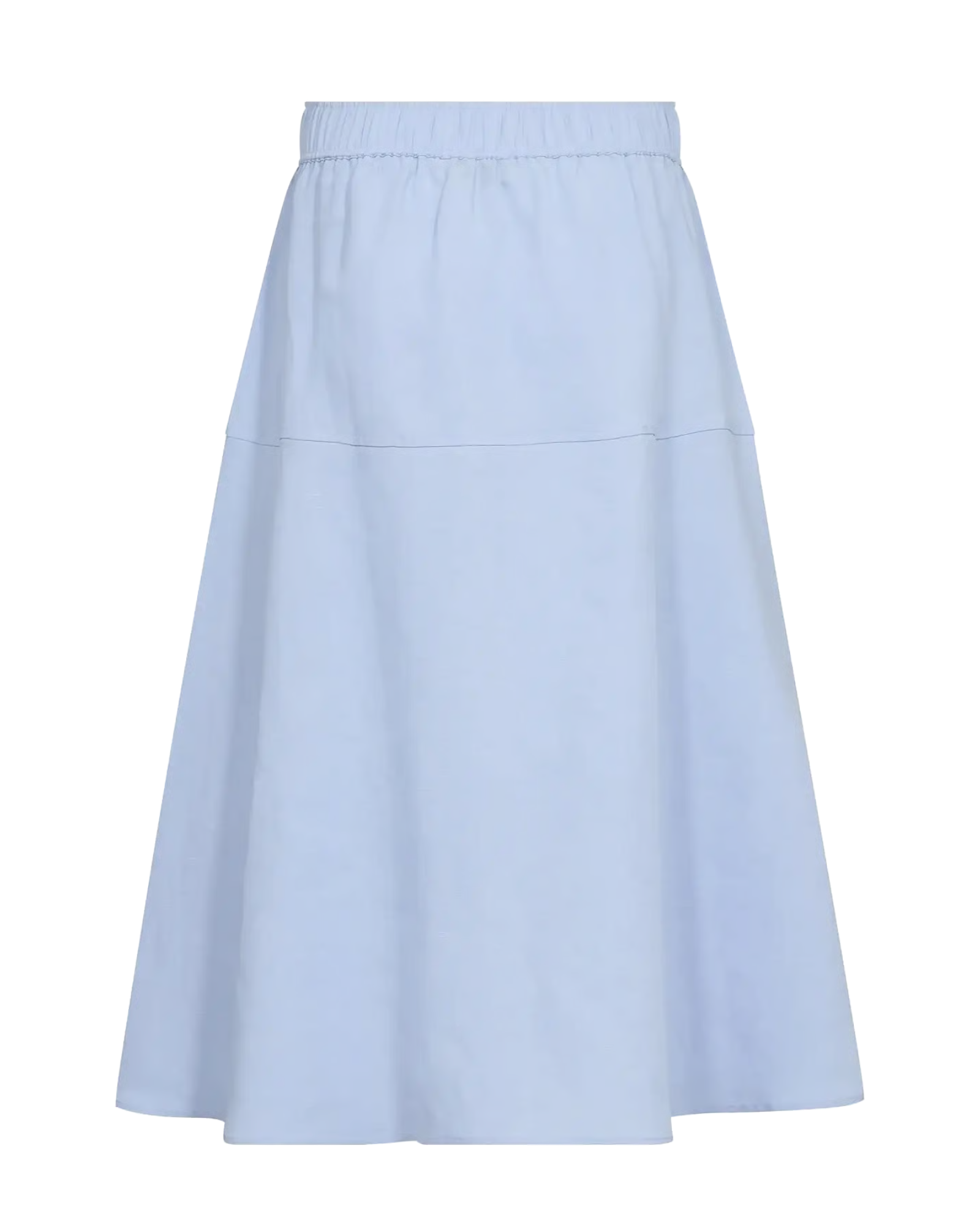 Jupe midi Ellaja MOS MOSH Brunnera Blue – vue de trois quarts, tombé fluide