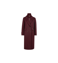 Manteau long en laine MOS MOSH Port Royale – vue de face à plat, double boutonnage et col cranté