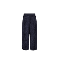 Pantalon 7/8 à jambe ballon MOS MOSH Salute Navy – vue de dos à plat, ceinture élastiquée