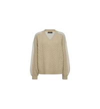 Pull col V oversize laine alpaga cachemire MOS MOSH Boulder – vue de face