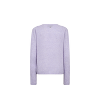 Pull col V en maille légère MOS MOSH Violet Tulip – vue de dos à plat