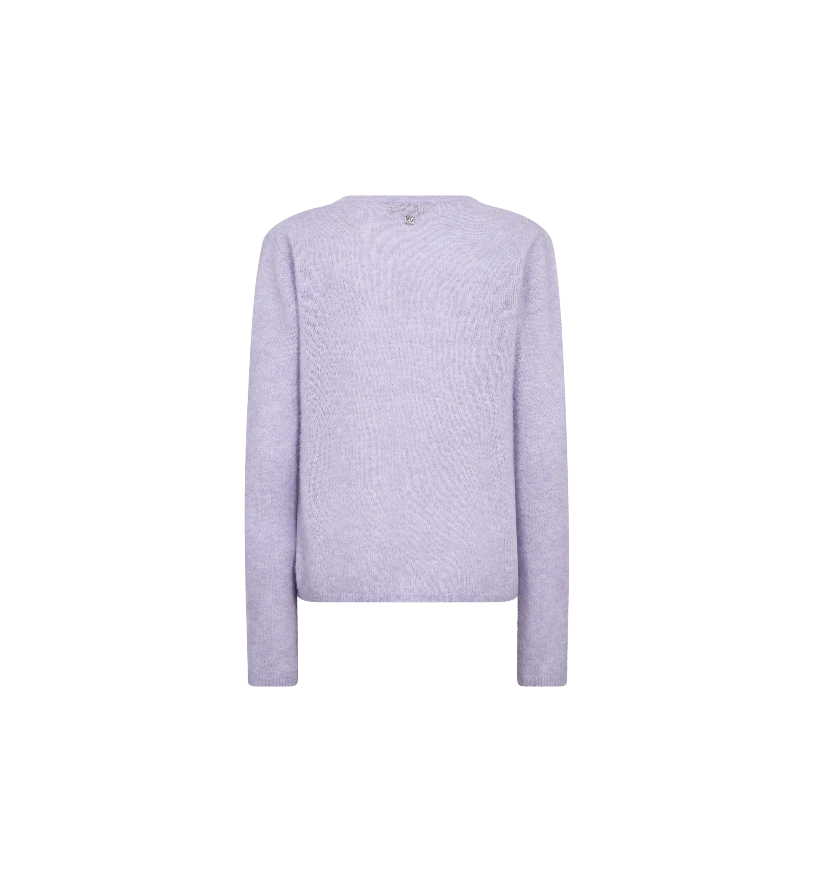 Pull col V en maille légère MOS MOSH Violet Tulip – vue de dos à plat