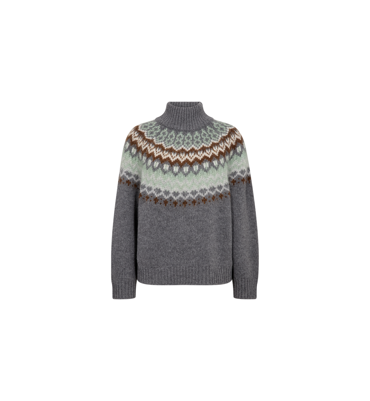 Pull col montant à jacquard MOS MOSH Thunderstorm – vue de face à plat