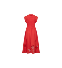Robe midi Aria Mono en coton biologique MOS MOSH Spicy Orange – vue de dos