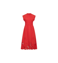 Robe midi Aria Mono en coton biologique MOS MOSH Spicy Orange – vue de face