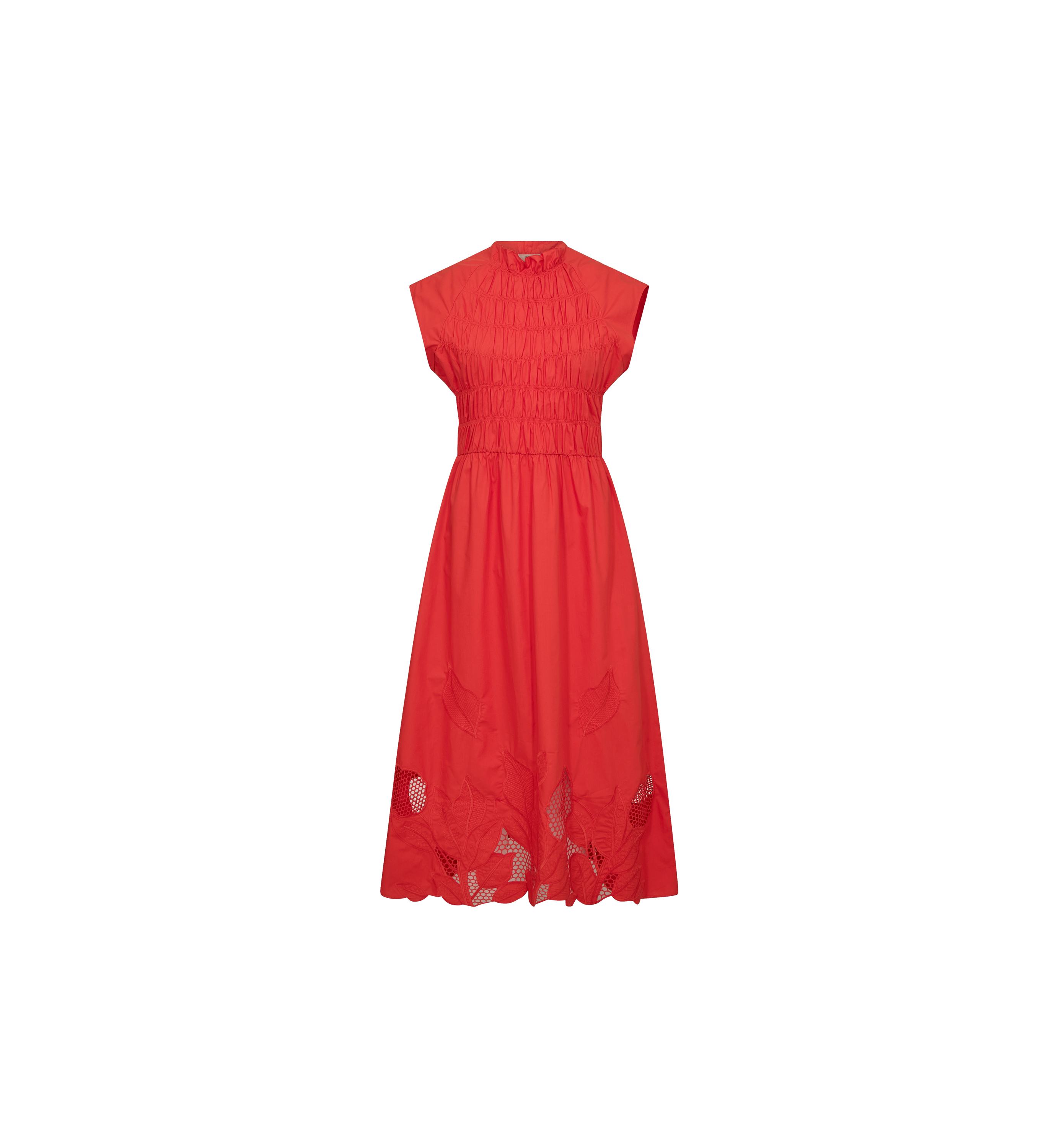 Robe midi Aria Mono en coton biologique MOS MOSH Spicy Orange – vue de face
