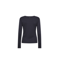 T-shirt manches longues col bateau MOS MOSH Salute Navy – vue de dos à plat