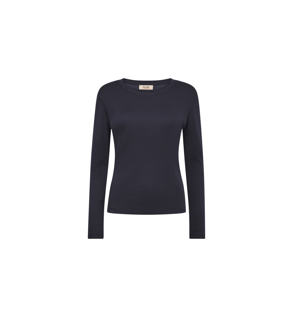 T-shirt manches longues col bateau MOS MOSH Salute Navy – vue de face à plat