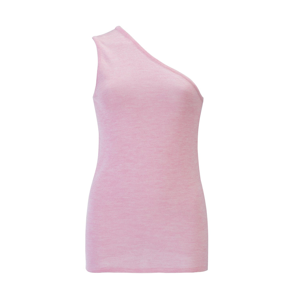 Top une épaule Nuage Cashmere en Pink, vue de face à plat, encolure asymétrique