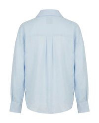 Chemise oversize en lin VAN PALMA Bleu Ciel – vue de dos
