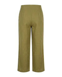 Pantalon large Lune en lin VAN PALMA Vert Olive – vue de dos