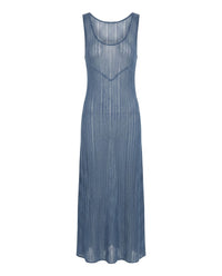 Robe longue plissée Marla VAN PALMA Bleu – vue de face